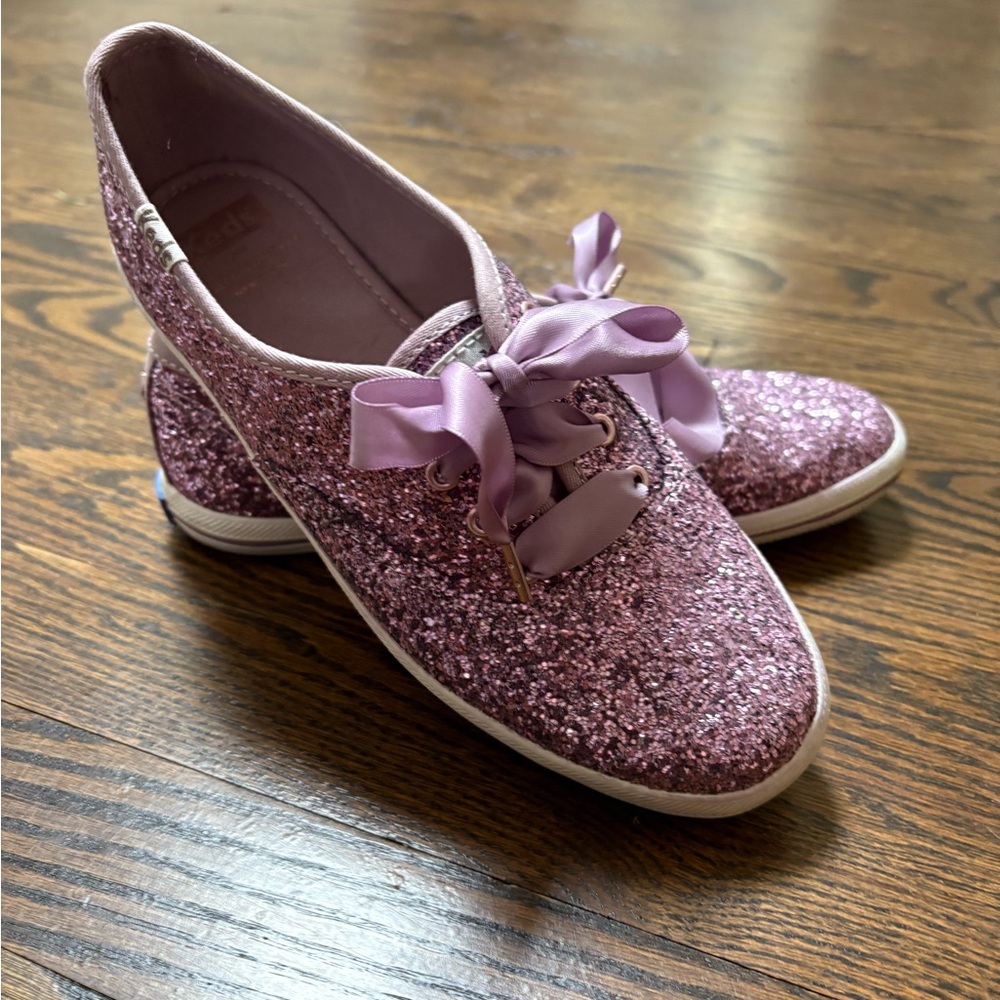 Kate Spade x Keds Glitter Lace-Up Sneakers in light purple size 6